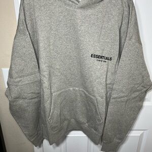 Fear of God Essentials Gray Hoodie Dark Oatmeal Sz L NWT